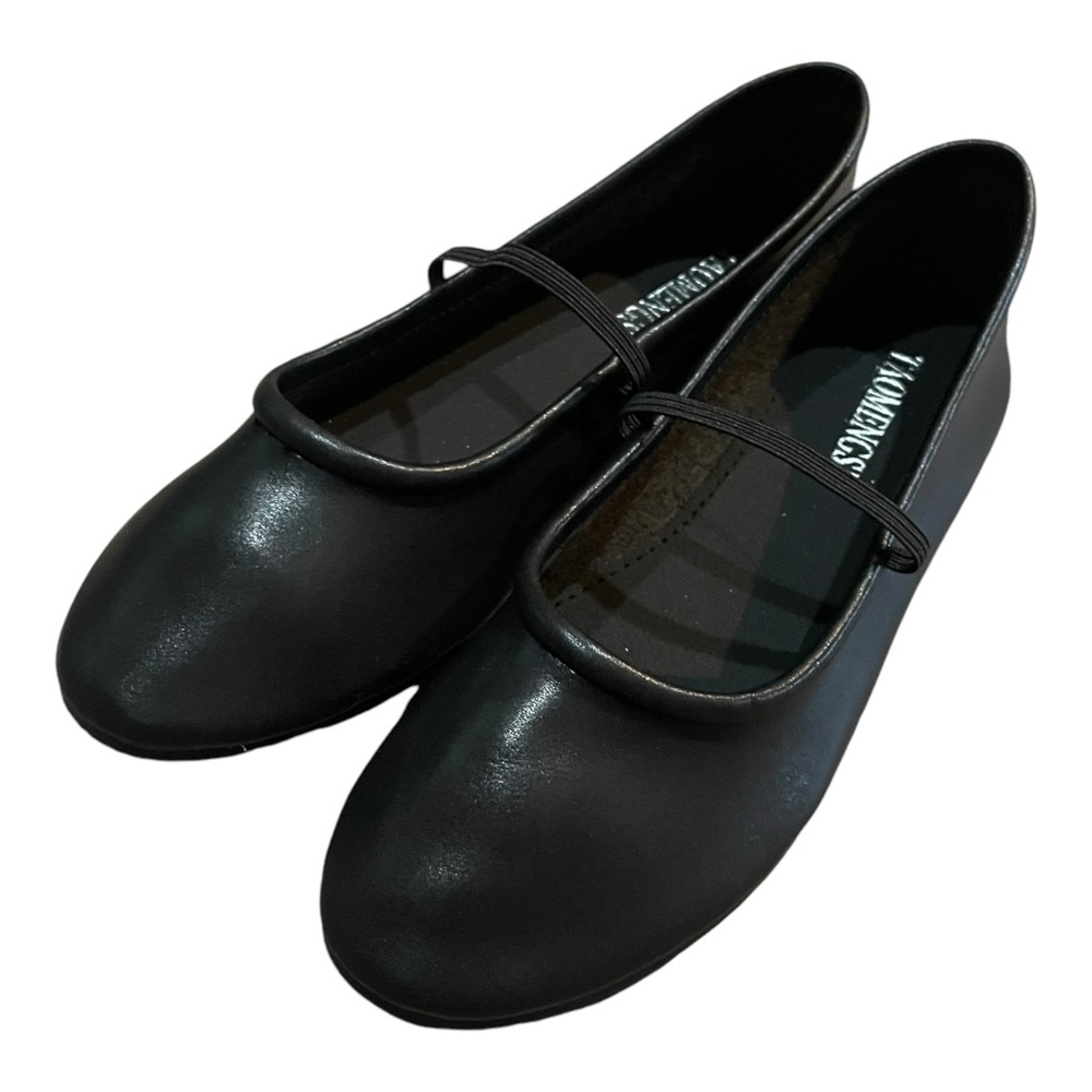 Women Flat Ballet Shoe Strap Black size 6 comfort travel shoes Mary Jane soft